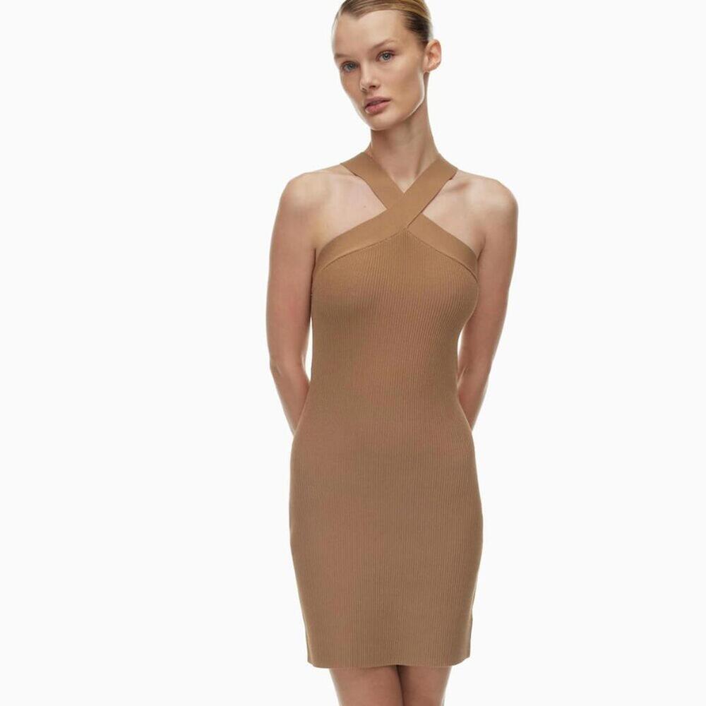 Aritzia Babaton Sculpt Knit Criss Cross Dress - L